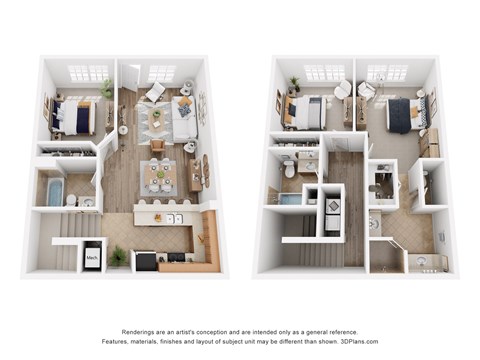 Floor plan for 3 beds, 3 baths, 1508 sqft